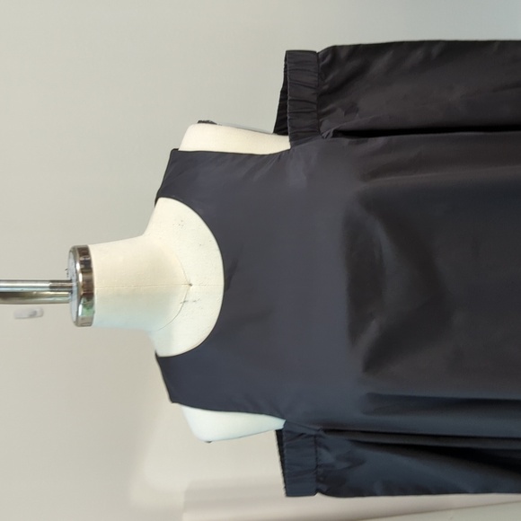 Tibi Satin Poplin Cold Shoulder Shift Dress Black 4 minimal preppy contemporary - Picture 4 of 11